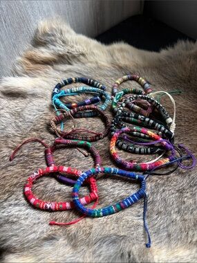 Set of 11 colorful bracelets